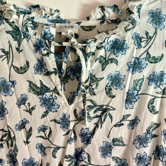 j. crew factory • floral ruffle hem midi dress - Picture 4 of 5